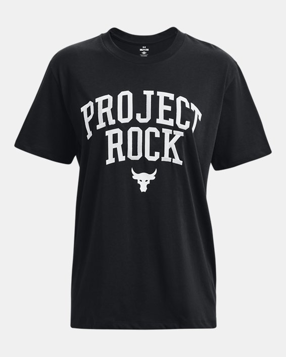 Women's Project Rock Heavyweight Campus T-Shirt in Black image number 4